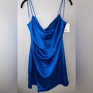 Zara Royal Blue Satin Mini Slip Dress